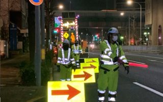 市道 山王通り 東行き・北行き 左側2/3規制(名古屋西営業所)