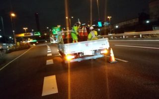 首都髙 湾岸線西行 通行止め規制（葛西営業所）