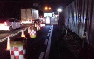 国道３５７号線 上り線 車線規制（千葉営業所）