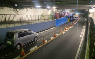 武蔵野市御殿山付近　車線規制（吉祥寺営業所）