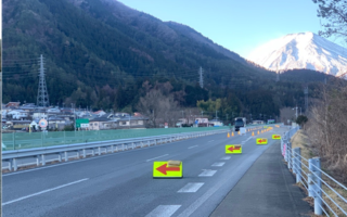 中央自動車道　上り 走行車線規制（大月営業所）