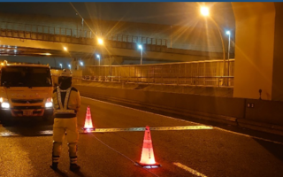 首都高速道路 川口線下り 左VA規制（埼玉営業所）