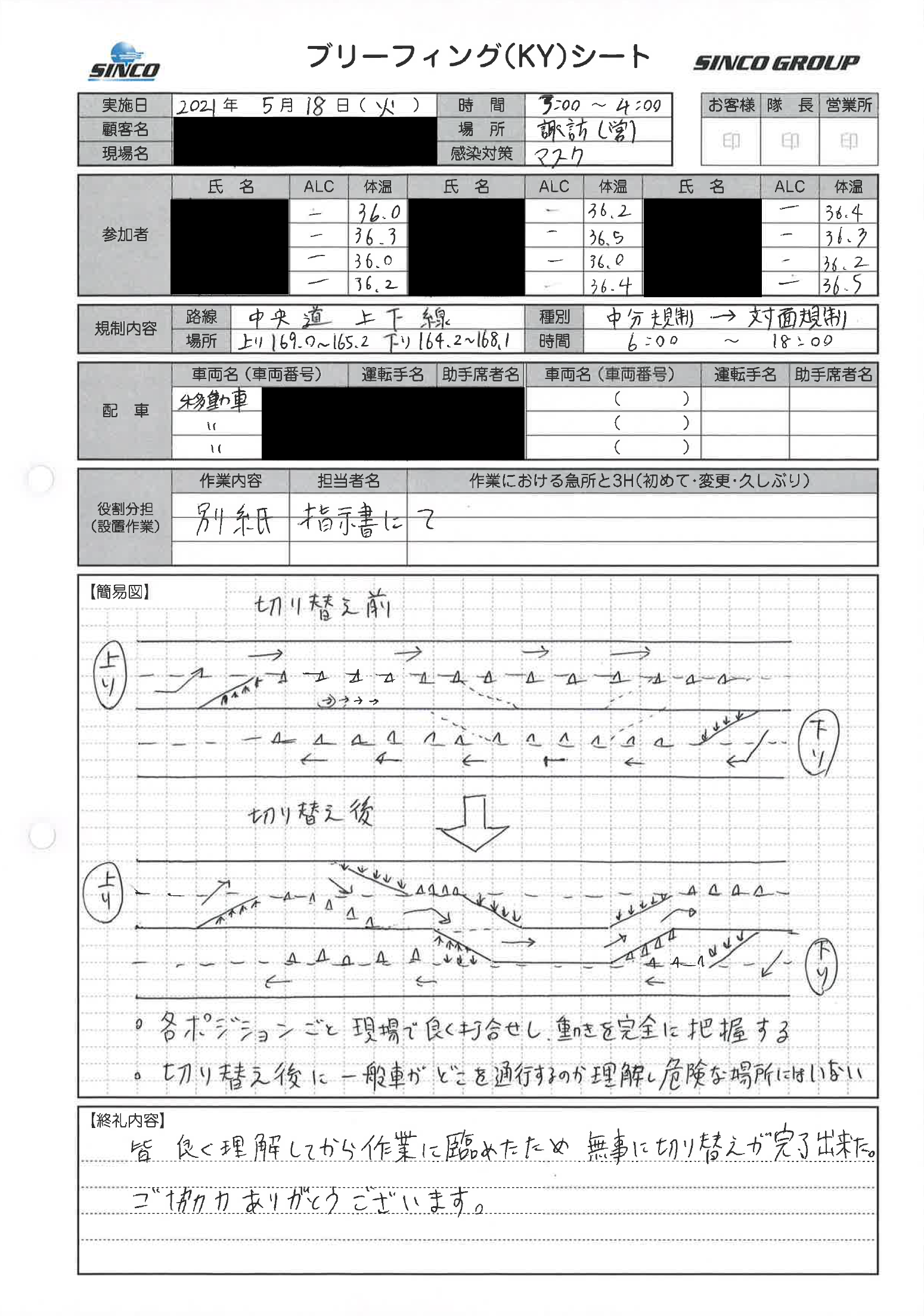 中央自動車 上り線 追越車線規制（諏訪営業所） - シンコーハイウェイ  