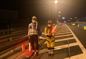 長野自動車道 下り線 走行車線規制（松本営業所）