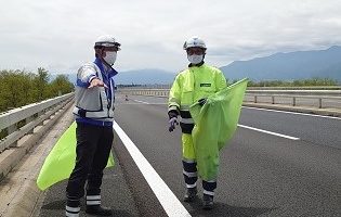 長野自動車道 上り線 車線規制（諏訪営業所）