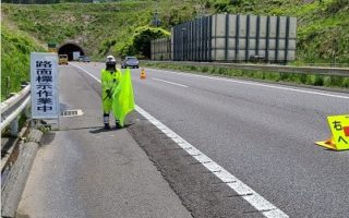 長野自動車道 上り線 走行車線規制（松本営業所）