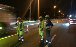 関越自動車道 下り線 走行車線規制（所沢営業所）