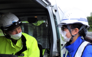 所長パトロール  中央自動車道 追越車線規制（大月営業所）