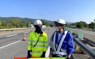 道央自動車道 上り線 追越規制(札幌営業所)