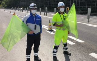 札樽自動車道 下り線 走行車線規制（札幌営業所）
