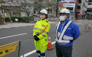 所長パトロール 都道156号線 車線規制 (吉祥寺営業所)