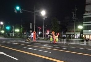 山王通り 上り線 走行車線規制（名古屋西営業所）