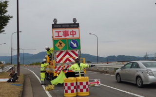 所長代理パトロール 国道18号線 下り線 車線規制 (長野営業所）