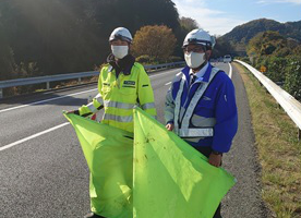 所長代理パトロール 上信越自動車道 下り線 追越車線規制(長野営業所)