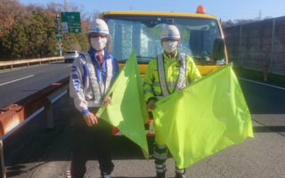 所長パトロール 小田原厚木道路上り線追越車線規制（厚木営業所）