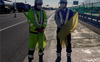 安全パトロール　東北自動車道　上り線　羽生～久喜間　追越車線規制<br>（埼玉営業所）