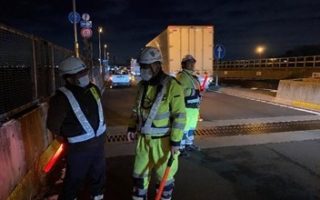 所長パトロール 首都圏中央連絡道 追越車線規制（厚木営業所）