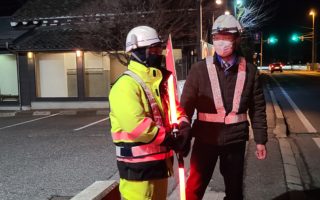 安全パトロール 国道19号線 片側交互通行規制（松本営業所）