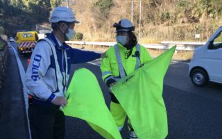 営業所パト 小田原厚木道路下り線走行車線規制（厚木営業所）