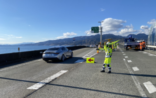 所長パトロール 西湘バイパス・小田原厚木道路 通行止め規制（平塚営業所）