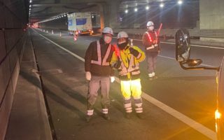 所長パトロール 圏央道内回り走行車線規制（所沢営業所）