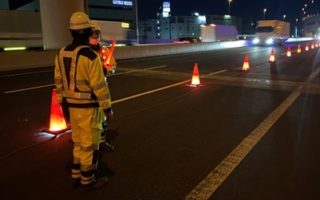 所長パトロール 首都高湾岸線 左車線規制（横浜営業所）