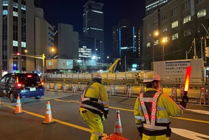 国道1号 下り線 左2車線規制（加平営業所）