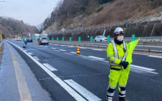 取締役パトロール 中央自動車道 走行車線規制（名古屋東営業所）