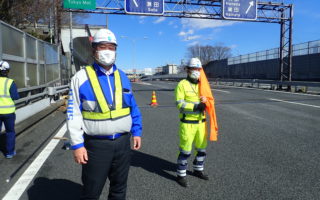 所長パトロール 第三京浜 走行車線規制（港北営業所）