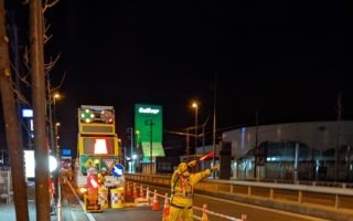 所長代理パトロール 国道20号線 車線規制（甲府営業所）