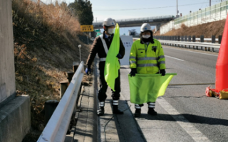 役員パトロール 中央自動車 車線規制（飯田営業所）