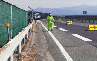 中央自動車道 上り線 走行車線規制（飯田営業所）