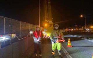 長野道塩尻北IC 上下線 AランプDランプ規制及び下道車線規制（松本営業所）