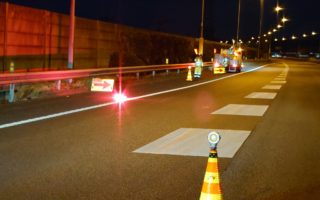 中央自動車道 上り線 走行車線規制（八王子多摩営業所）