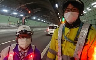 中央自動車道 下り線 追越車線規制（大月営業所）