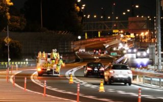 中央自動車道 上り線 走行車線規制（八王子多摩営業所）