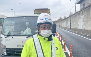 国道357 東行き 左車線規制（加平営業所）