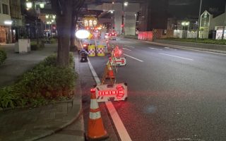 名古屋市道 江川線南行き 2/3走行規制（名古屋営業所）