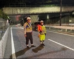 所長パトロール 国道20号新宿御苑トンネル 車線規制（加平営業所）