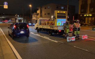 所長パトロール 国道16号 対面通行規制（横浜営業所）