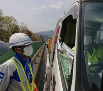 支社長パト 中央自動車道 上り線 追越車線規制（大月営業所）