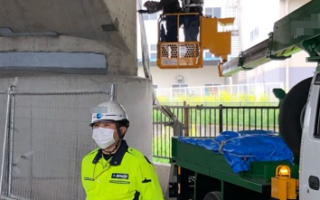 安全パトロール 関越道交差直下の河川管理道路（所沢営業所）