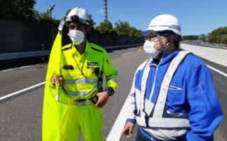 安全パト 中央自動車道 下り線 追越車線規制（名古屋東営業所）
