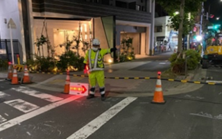 安全パト 環状七号線外回り 車線規制（葛西営業所）