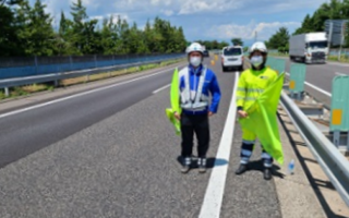 所長パト 長野自動車道 下り線 追越車線規制（松本営業所）