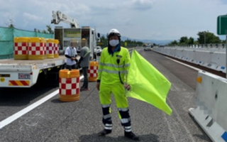 安全パト 長野自動車道 上り線 走行車線規制（松本営業所）