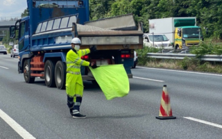 支社長パト 関越自動車道 上り線 走行車線規制（所沢営業所）