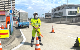 安全パト 国道１９号線 下り線 車線規制（名古屋営業所）