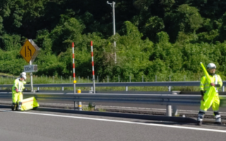 安全パト 上信越道 下り線 追越車線規制（長野営業所）