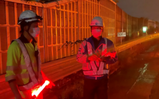 安全パト 東名高速道路 上り線 走行車線規制（名古屋営業所）